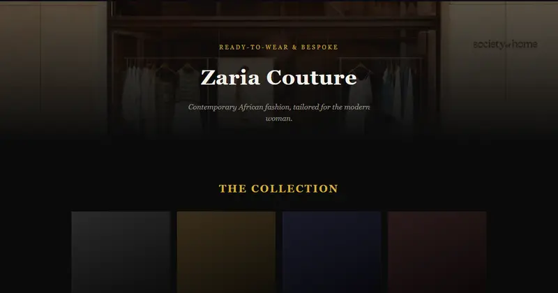 Fashion brand website example