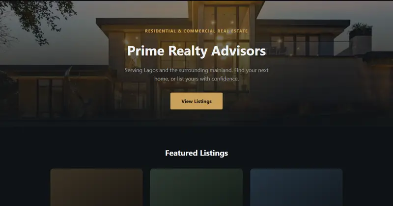 Real estate website example