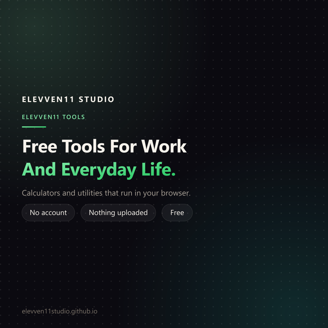 Must Tool Examples Free Business and Everyday Tools | Elevven11 Tools